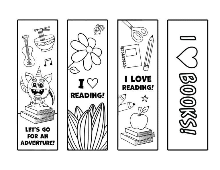 Free Printable Bookmarks to Color! ⋆ The Hollydog Blog