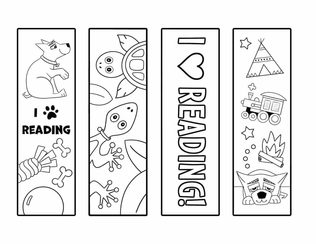 Black and White Bookmarks to Color