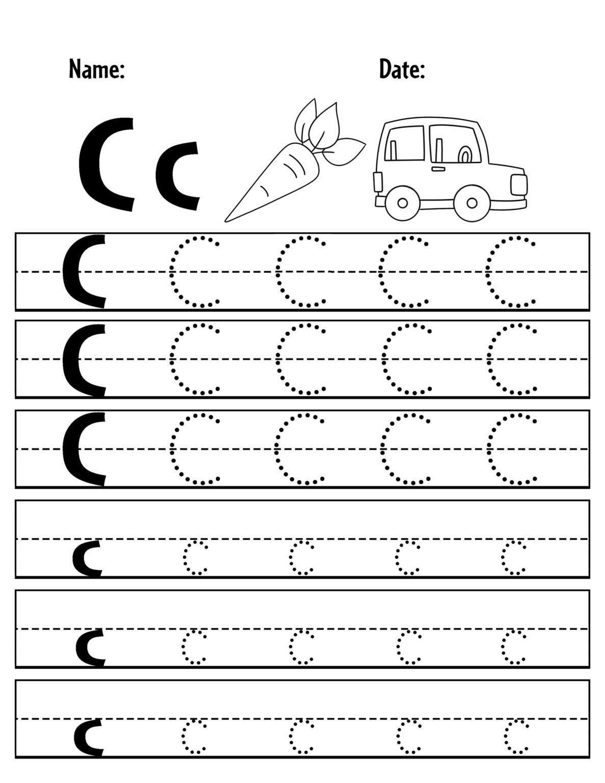 FREE Letter C Worksheets for Preschool ⋆ The Hollydog Blog