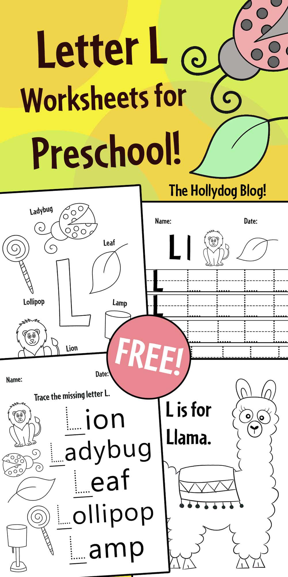 Free Letter L Worksheets for Preschool