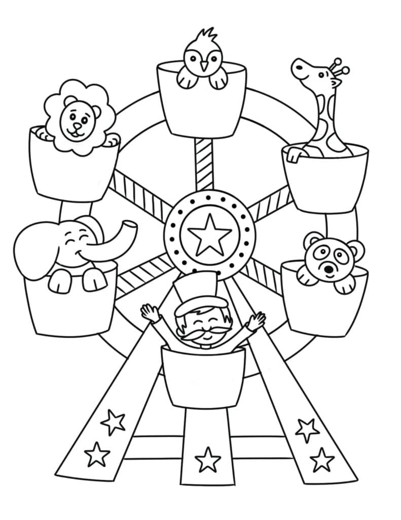 Farris Wheel Coloring Page