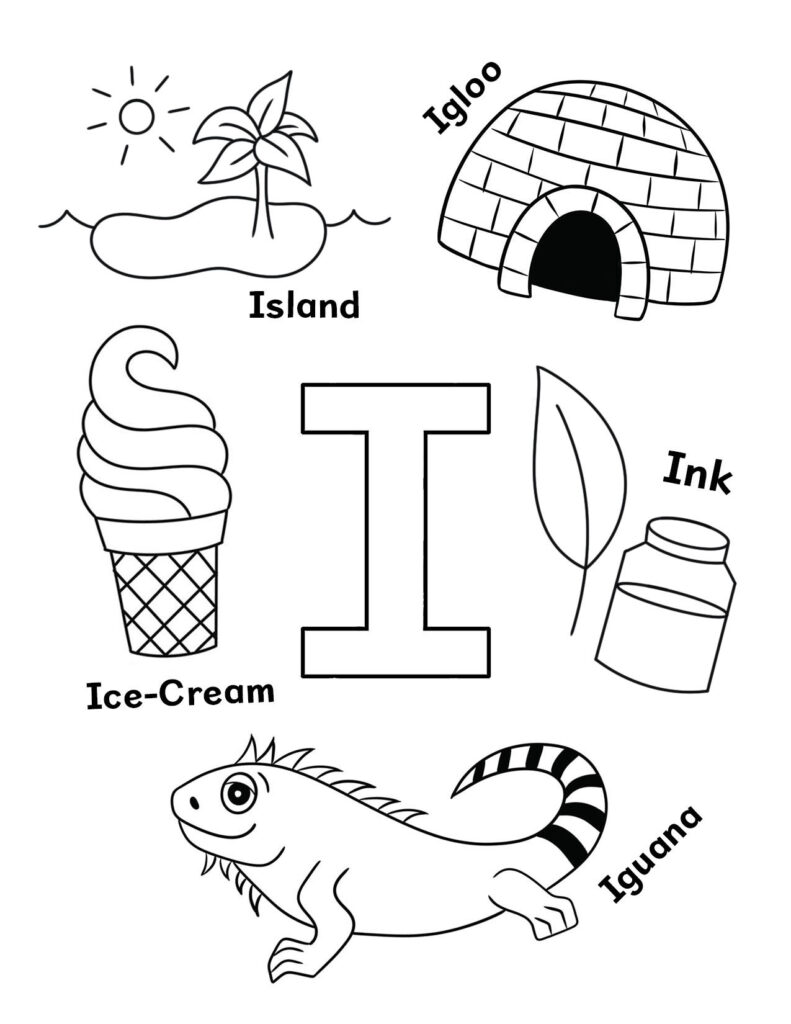 Letter I Coloring Page