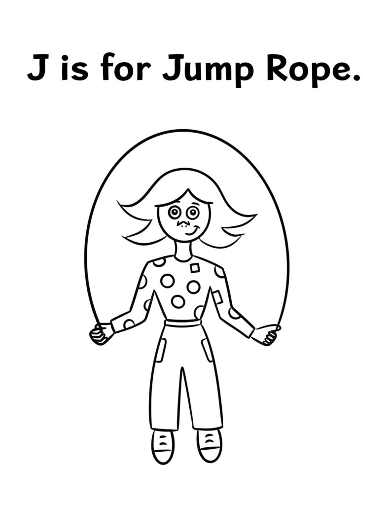 J is for Jump Rope Coloring Page