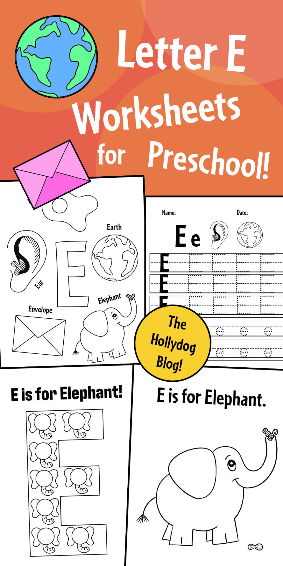 FREE Letter E Worksheets for Preschool! ⋆ The Hollydog Blog