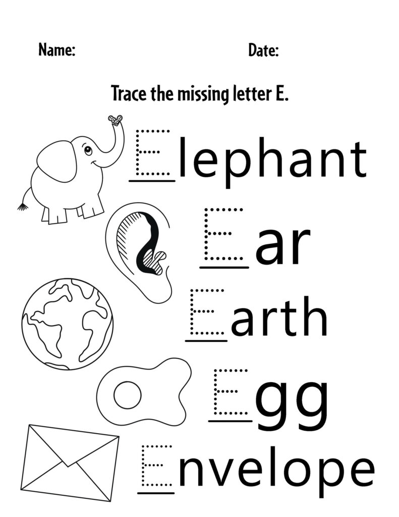 Find Letter E Worksheets