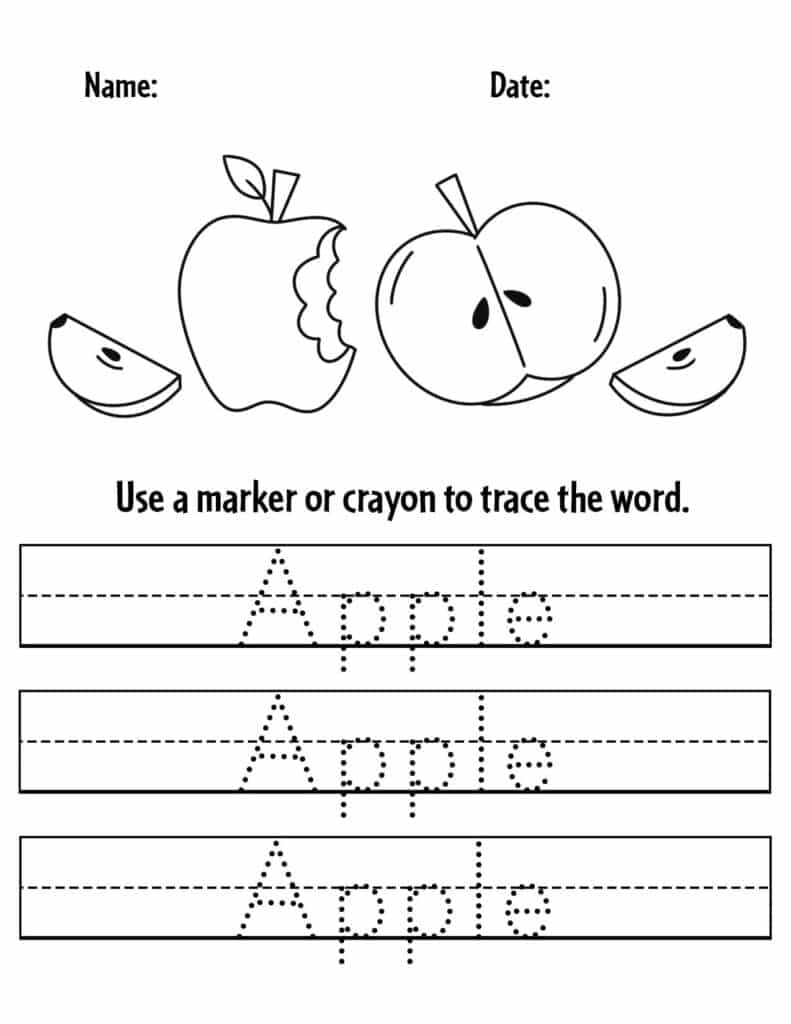 Apple Tracing Sheet