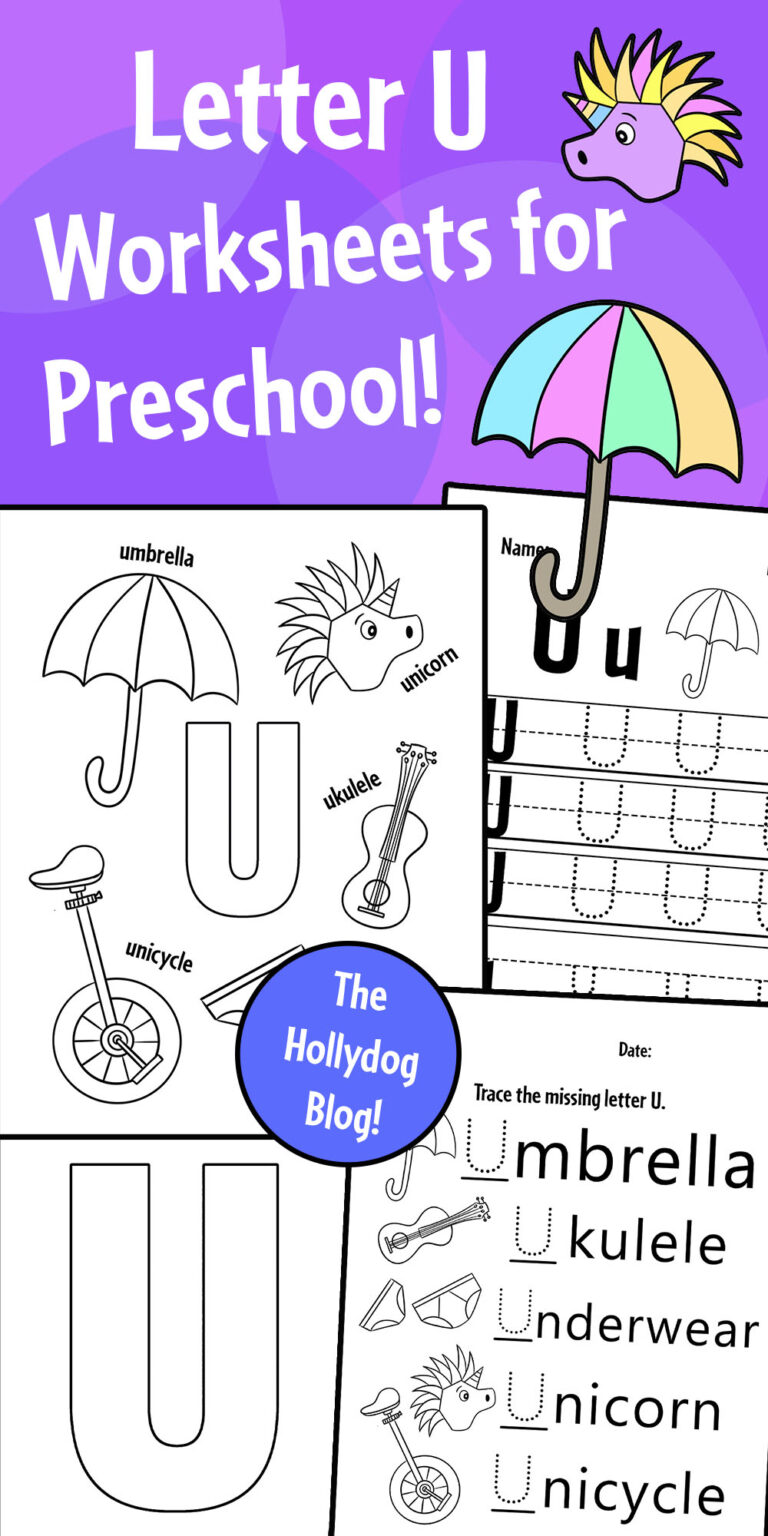 FREE Letter U Worksheets for Preschool ⋆ The Hollydog Blog