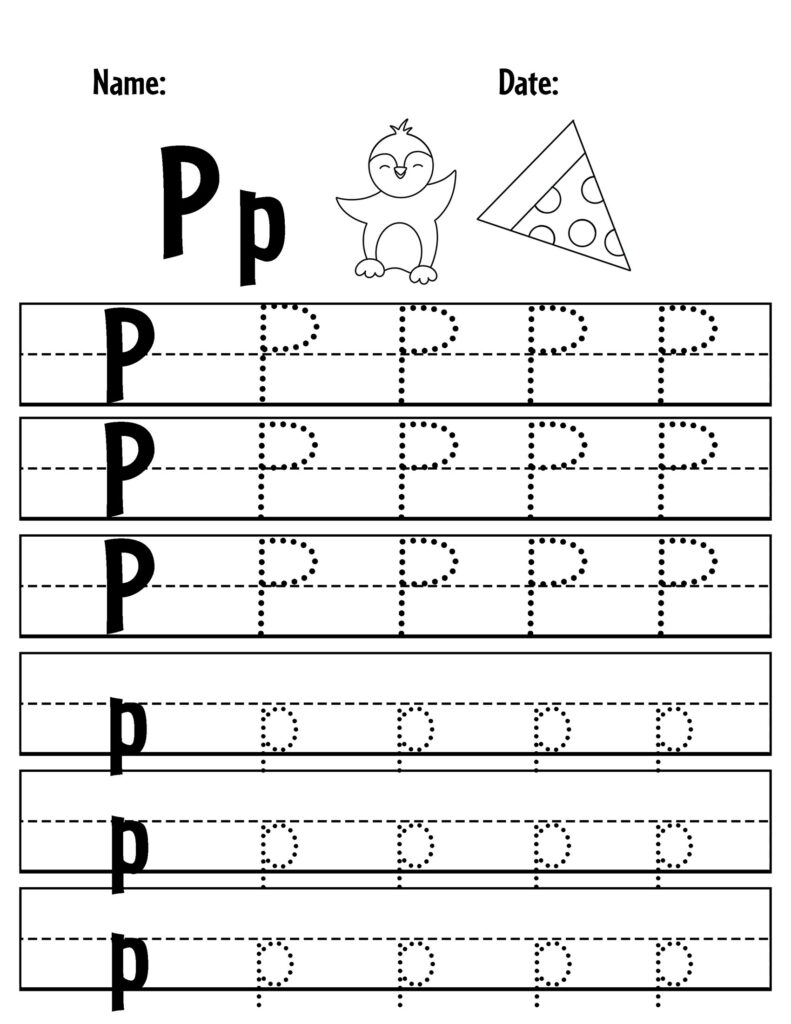 Letter P Tracing Sheet