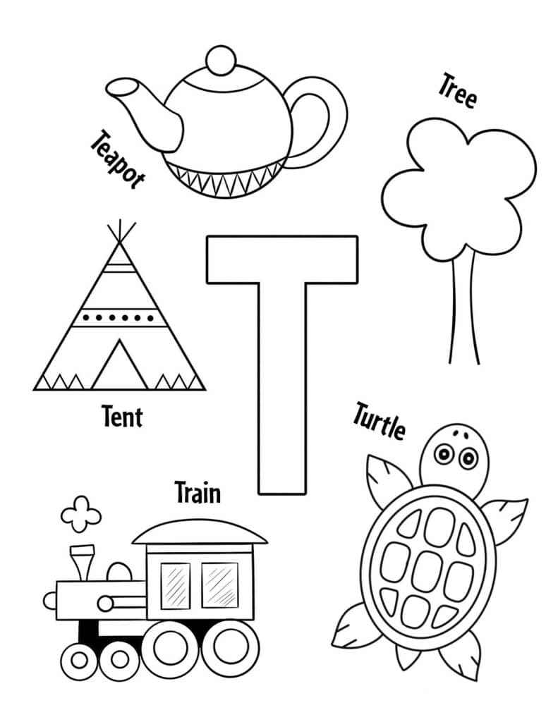 Letter T Coloring Page