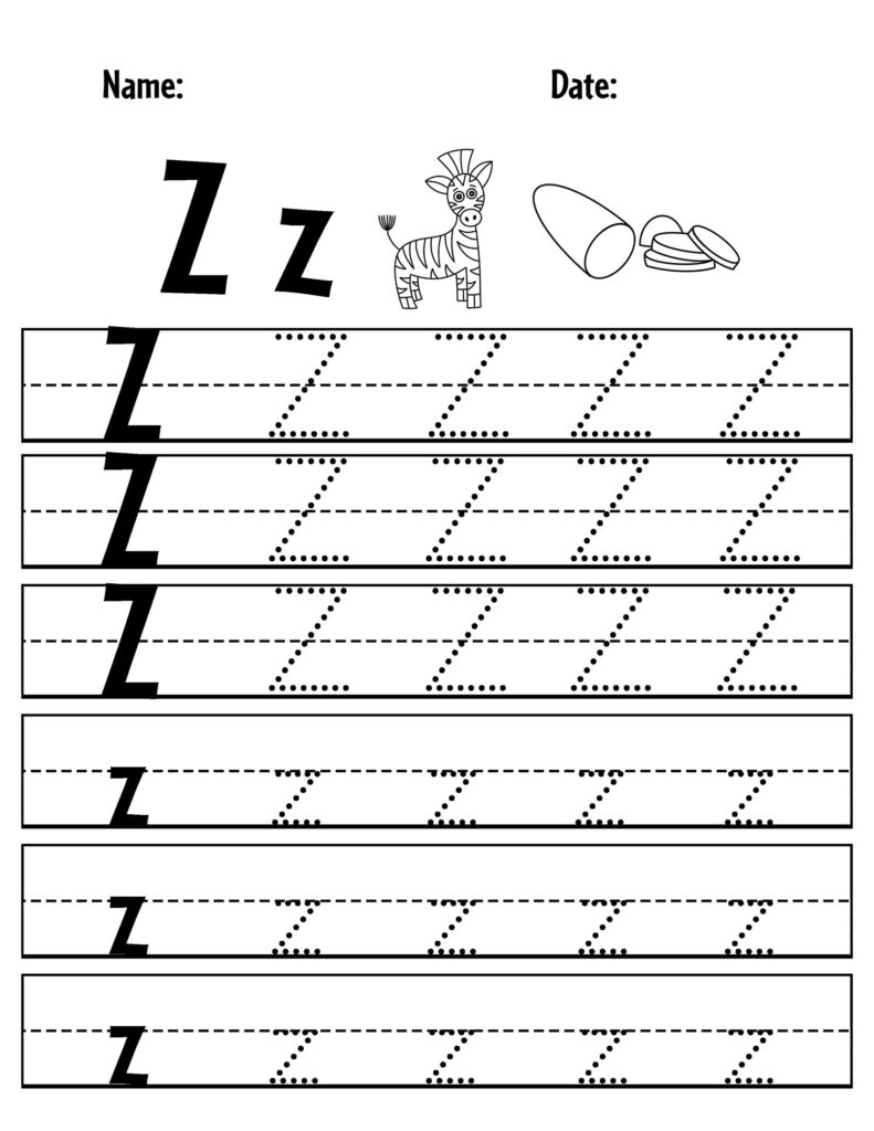 Letter Z Tracing Sheet