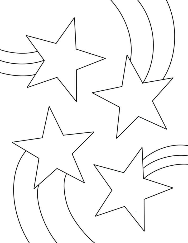 Four Stars Coloring Page