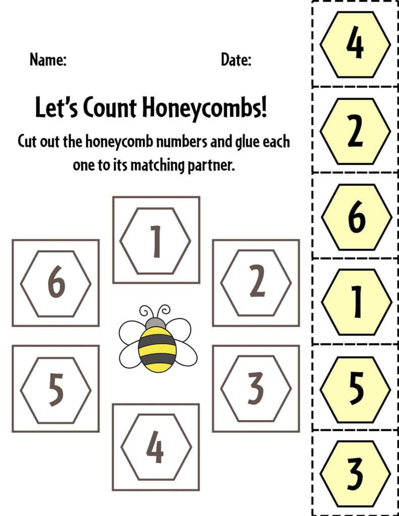 bumble bee counting sheet