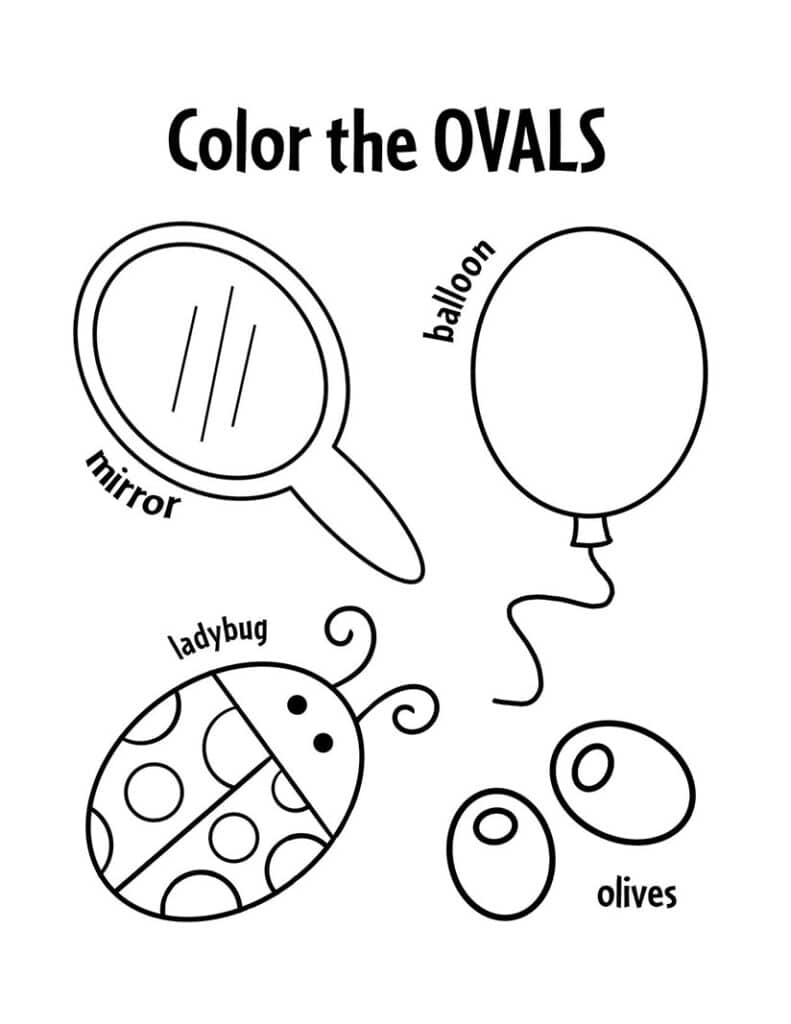 Oval Worksheets for Preschool