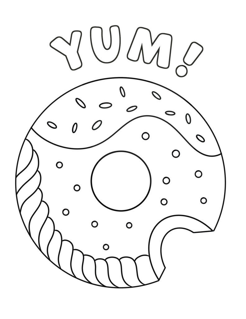 YUM! Donut Coloring Page