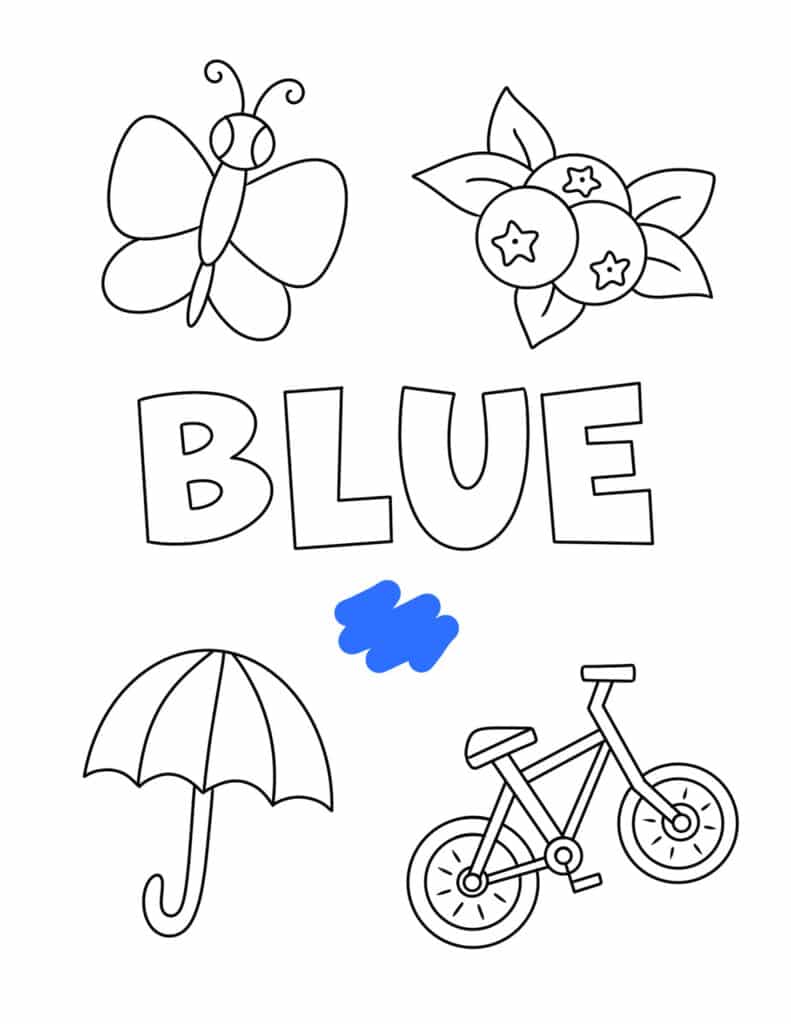 Blue Coloring Page, Blue Color Activities and Worksheets for Preschool!