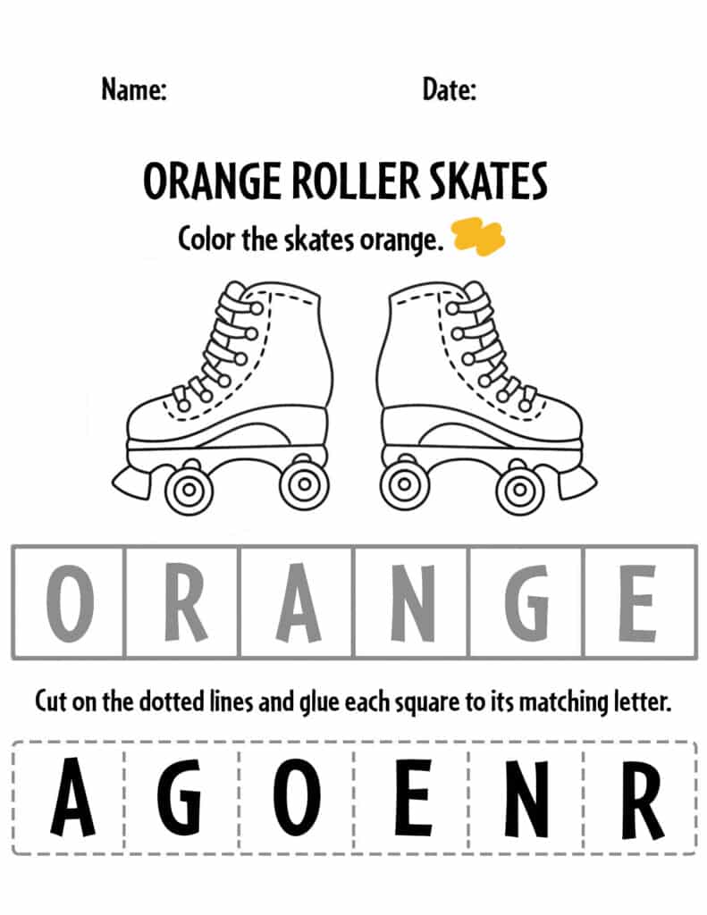 Orange Letter Matching Worksheet