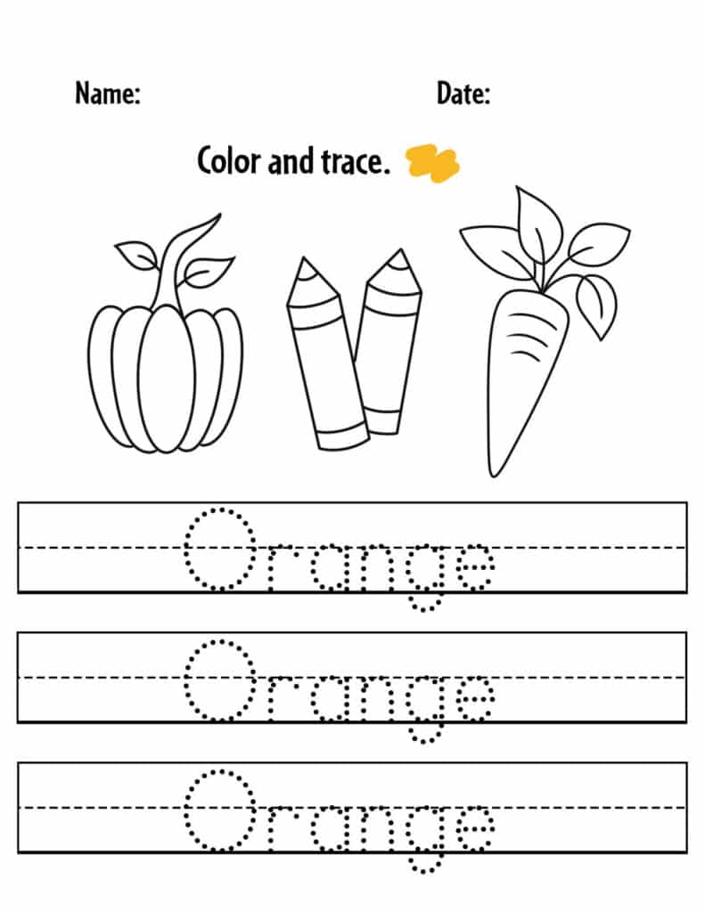 Orange Tracing Page