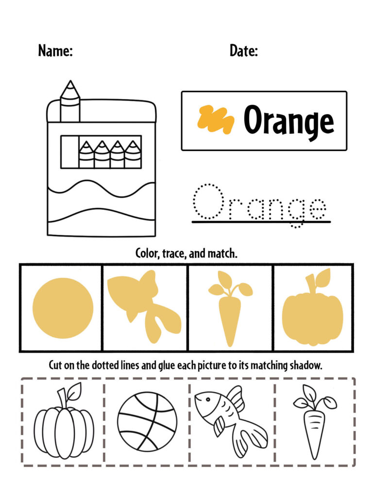 Orange Color Activities and Worksheets for Preschool! ⋆ The Hollydog Blog