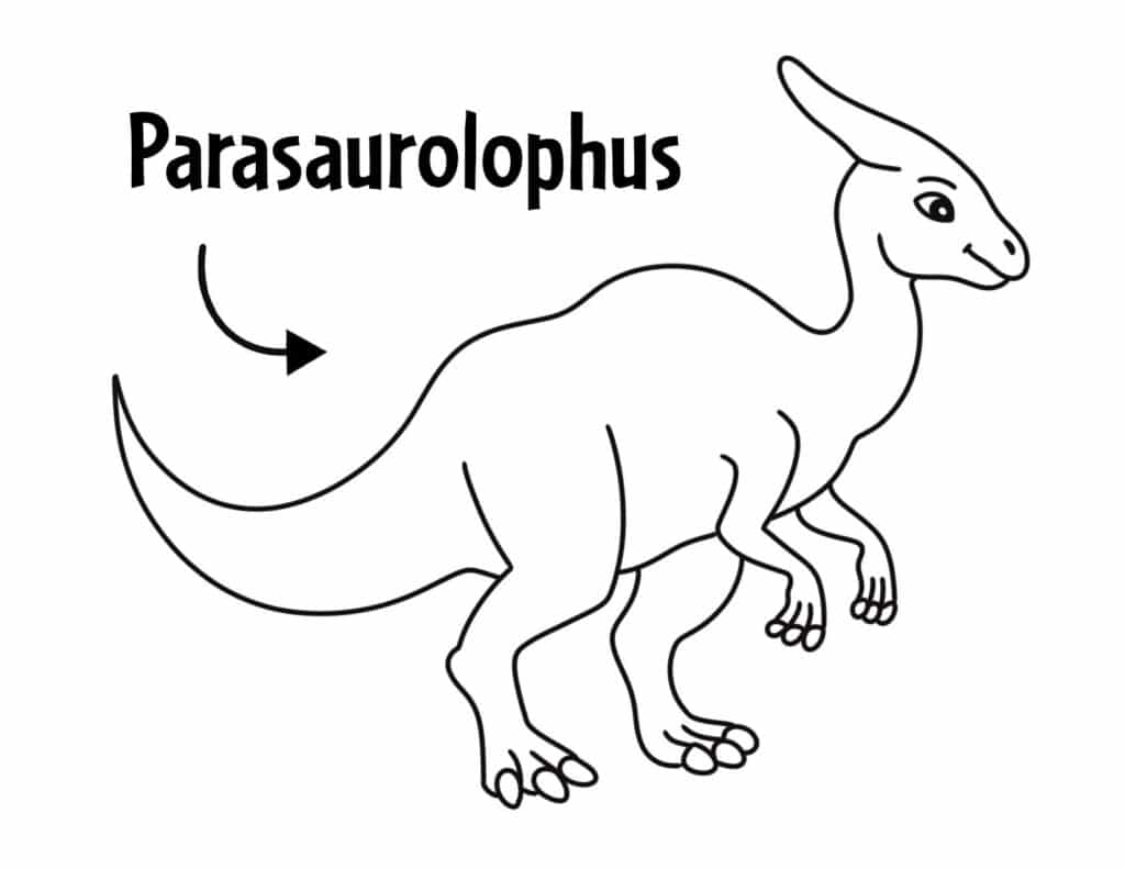 Parasaurolophus coloring page, Free Dinosaur Coloring Pages for Kids