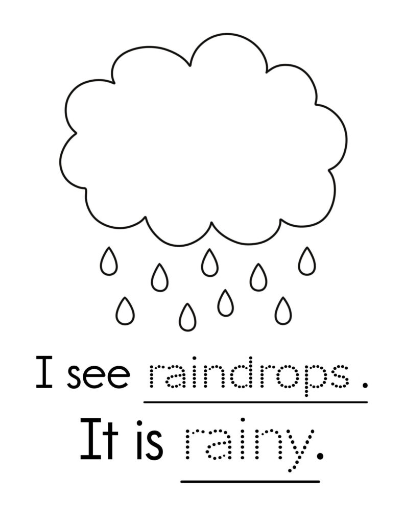 rainy coloring page