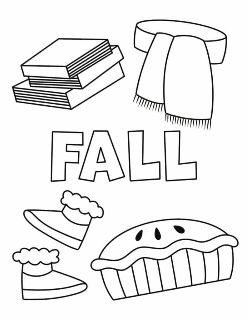 fall things coloring page