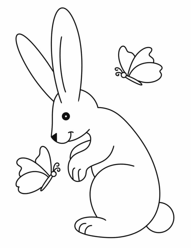 bunny coloring page for spring