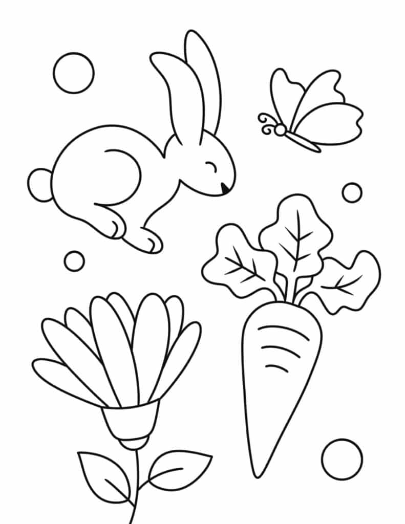 Spring Carrot Coloring Page