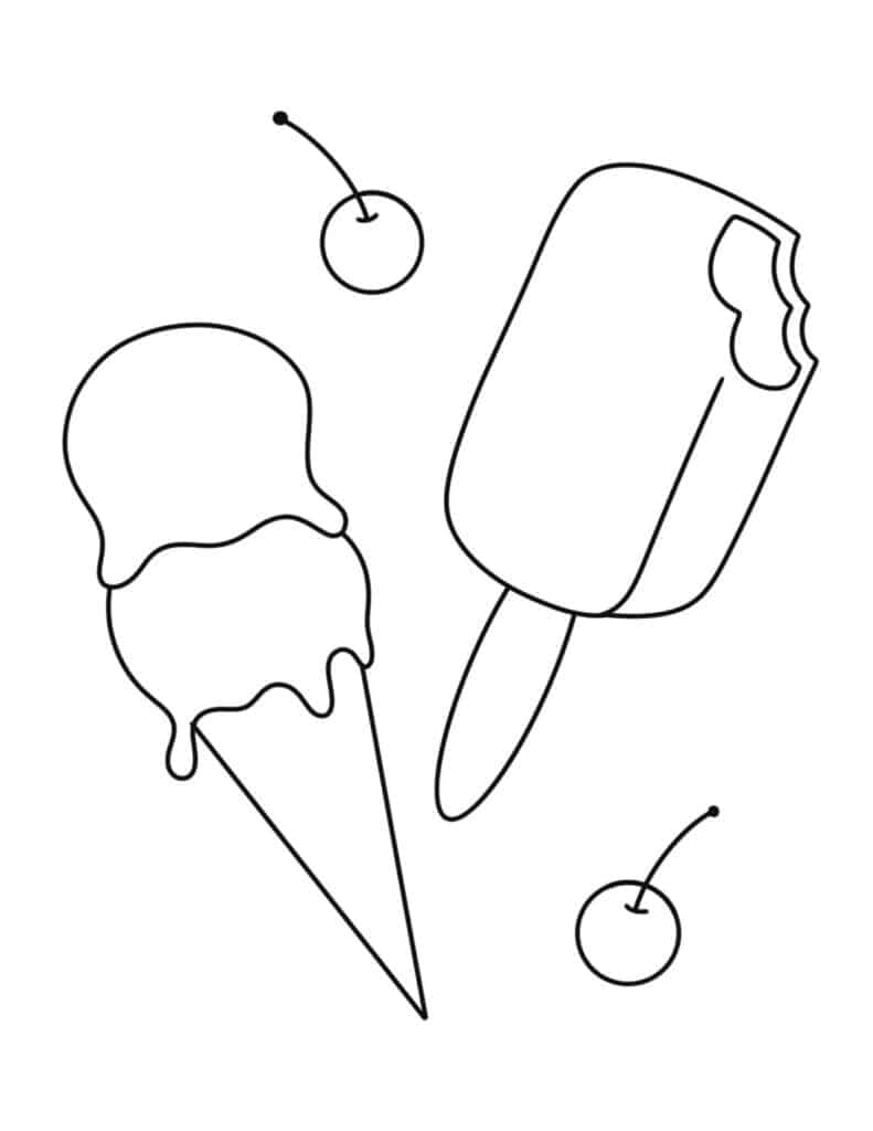 ice-cream coloring page