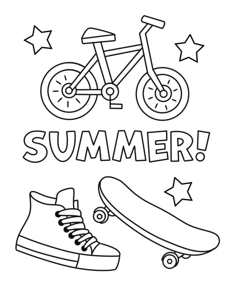 summer fun coloring page