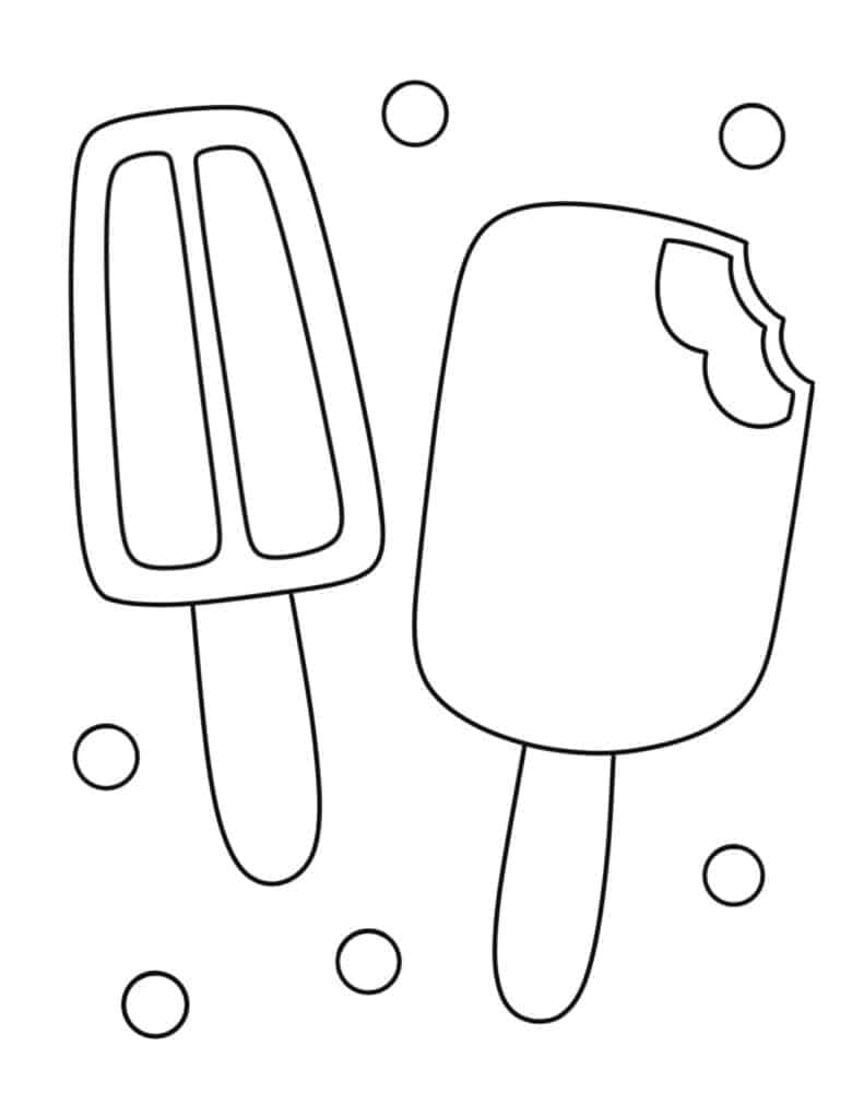 summer popsicles coloring page
