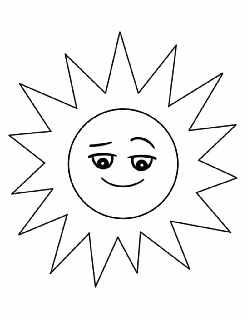 Summer Sun Coloring Page