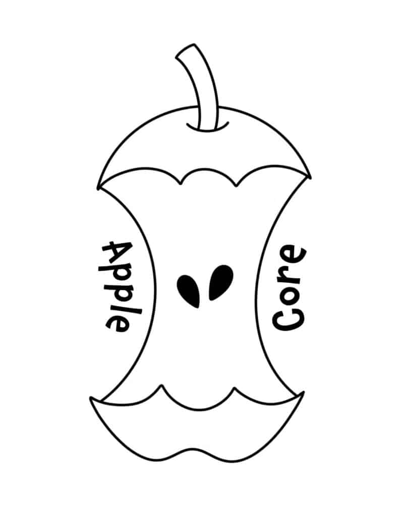 Free Coloring Pages of Apples! Apple Core