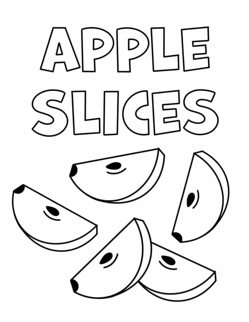 Free Coloring Pages of Apples! Apple Slices