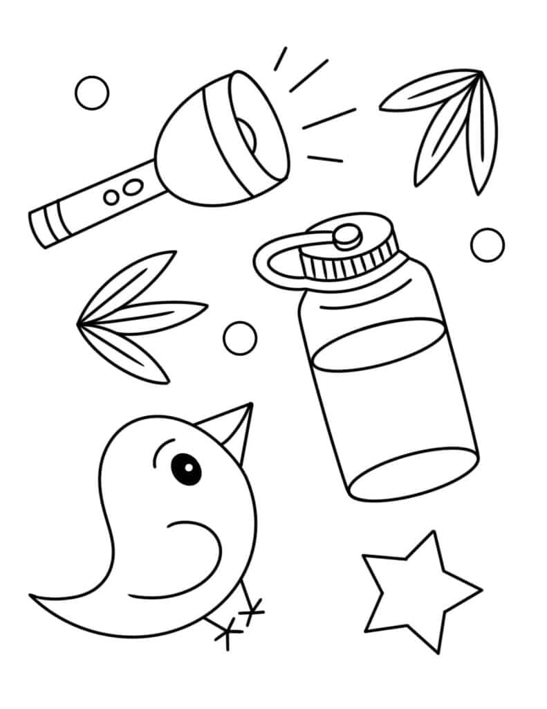 Camping Gear Coloring Page