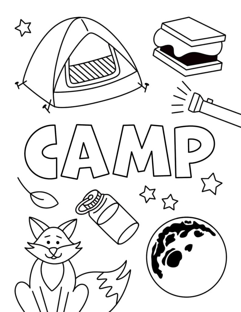 Camp Coloring Page