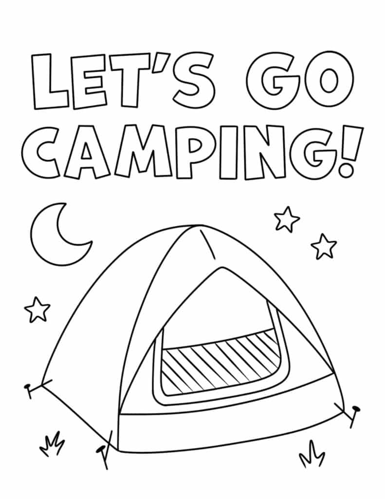 Tent Coloring Page, Free Camp Coloring Pages for Kids!