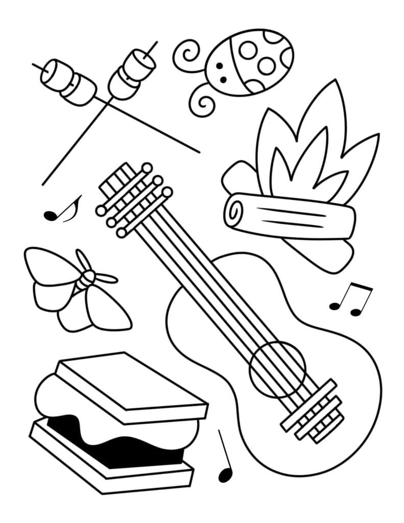 Music Camp Coloring Page, Free Camp Coloring Pages for Kids!