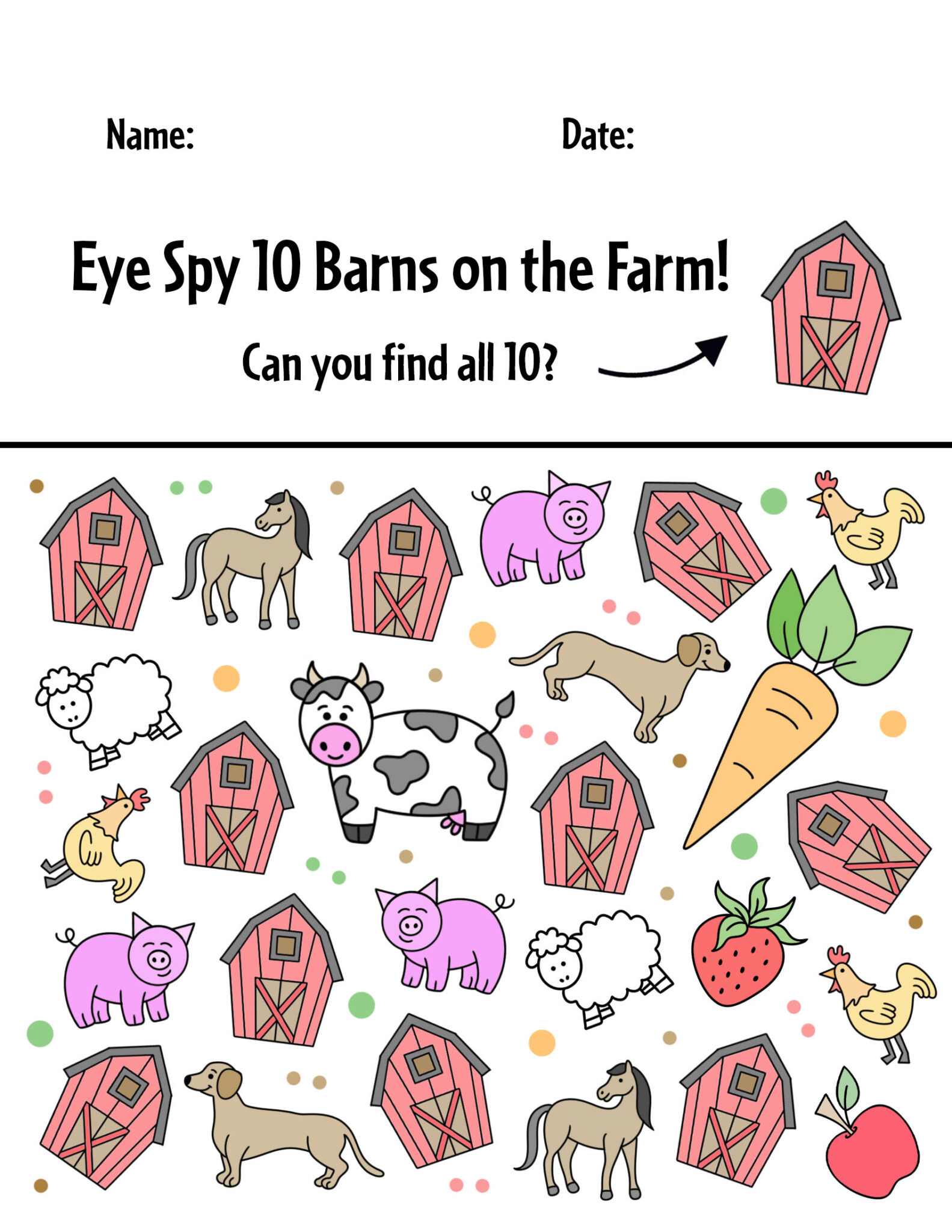 Free Farm Worksheets for Preschool! ⋆ The Hollydog Blog