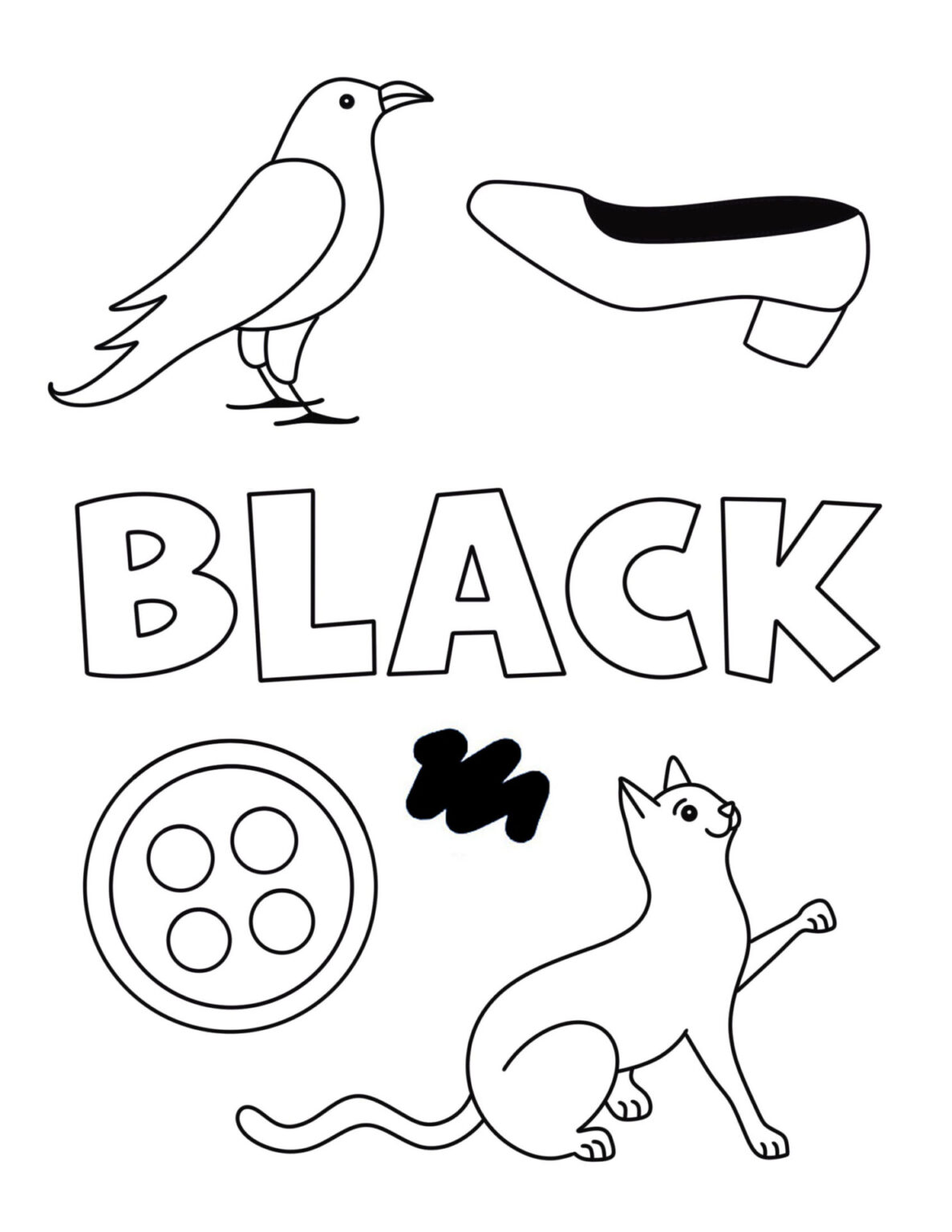 Free Black Color Activities and Worksheets for Preschool! ⋆ The ...