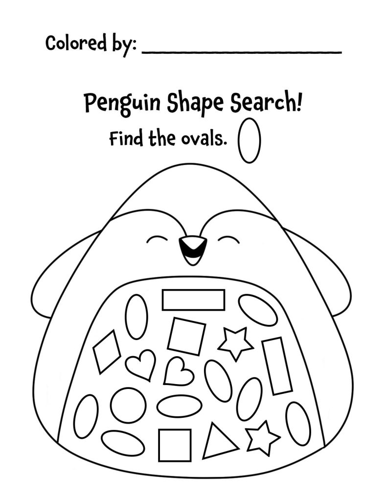 Oval Shape Search Printable (Penguin Edition!)