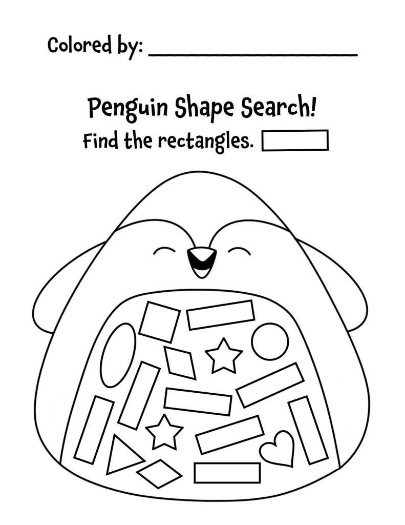 Rectangle Shape Search Printable (Penguin Edition!)