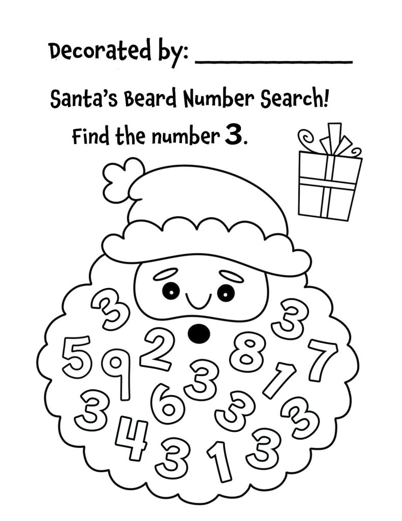 Free Santa Number Worksheets for Preschool! Numbers 1-10 for Preschool!