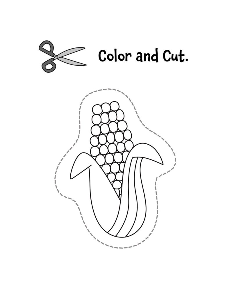 corn cutting practice worksheet