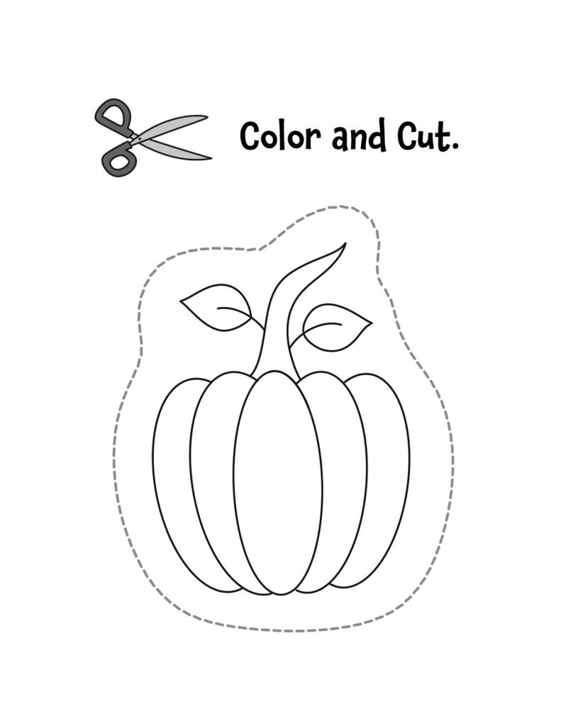 pumpkin cutting practice worksheet