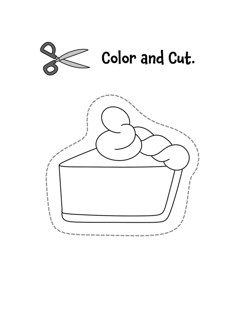 pie cutting practice worksheet