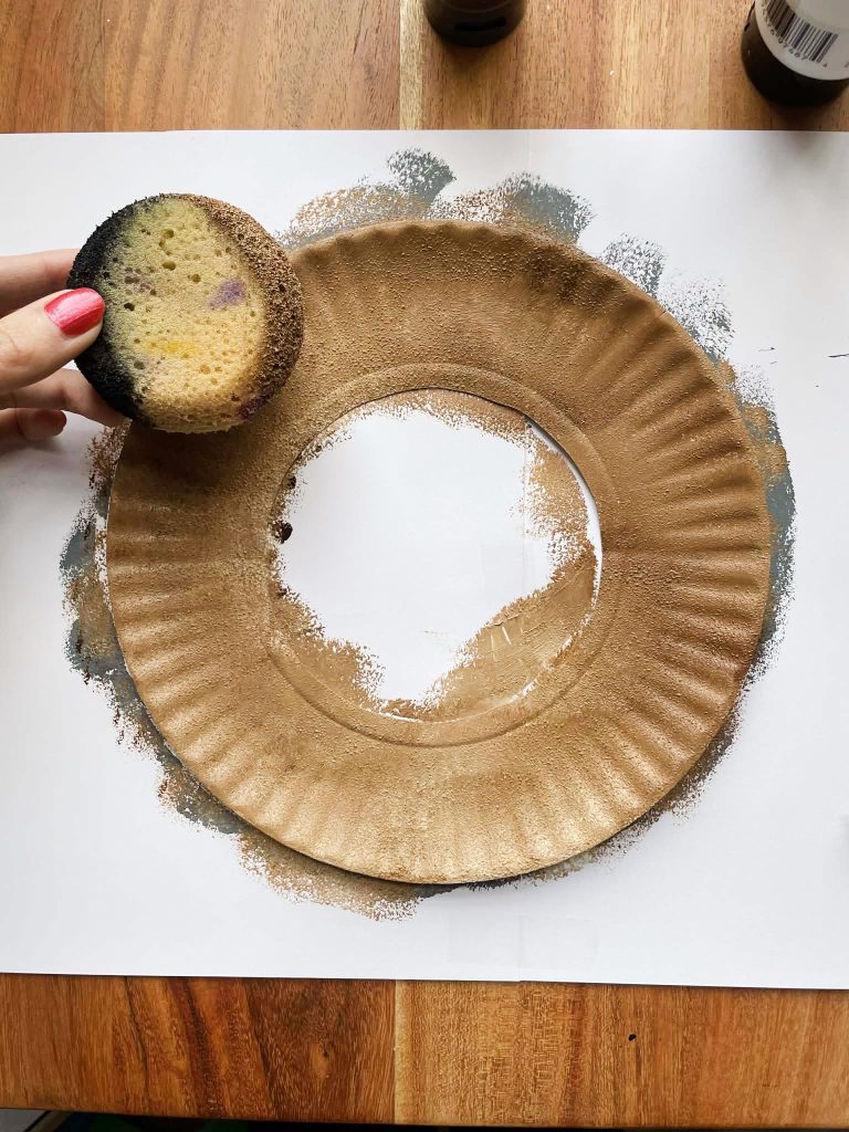 Paper Plate Painted Brown