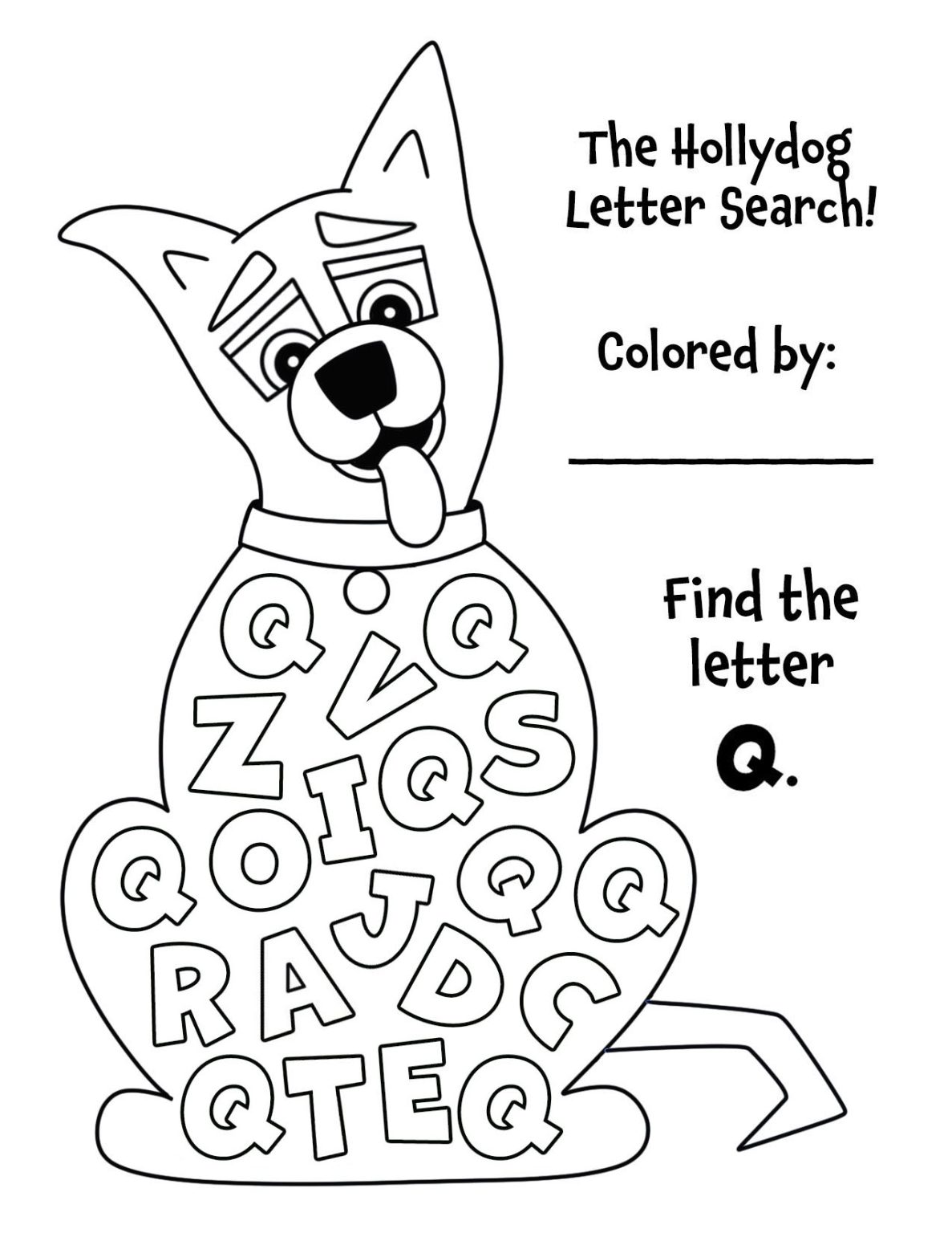 Free A–Z Hollydog Letter Search Worksheets for Preschool (26 Printable ...