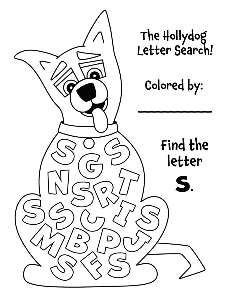 letter search worksheet for preschool letter S
free alphabet letter find printable preschool
Hollydog letter recognition worksheet