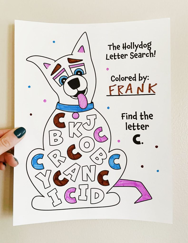 letter search worksheet for preschool letter C
free alphabet letter find printable preschool
Hollydog letter recognition worksheet