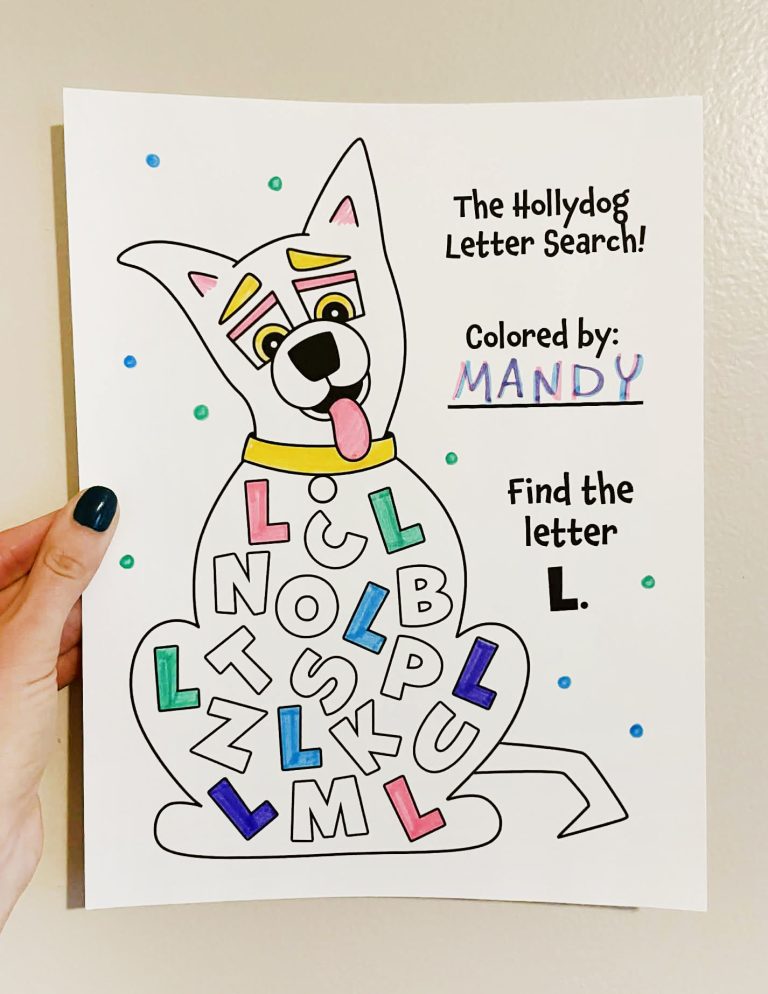 Free A–Z Hollydog Letter Search Worksheets for Preschool (26 Printable ...